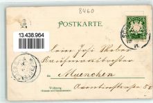 92421 W8460 Schwandorf , Bay 1901 Lithographie Kreuzberg Kirche Marktplatz