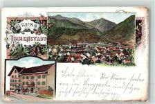 87509 W8970 Immenstadt i. Allgäu 1898 Lithographie Hotel Post Kutsche