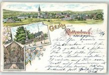 82401 W8121 Rottenbuch , Oberbay 1897 Lithographie Kriegerdenkmal