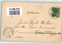 08412 O9620 Werdau , Sachs 1898 Gebrauchsspuren Bürgerschule Post Schützenhaus Markt Litho