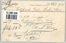 56841 W5580 Traben-Trarbach 1915 - Traben-Trarbach Werbekarte von Tabakwaren-Handlung Max Stibe
