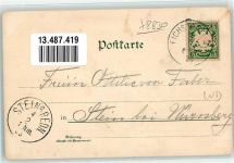 91757 W8830 Treuchtlingen 1898 Lithographie Rathaus Bahnhof Schloss Wappen