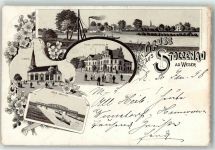31592 W3078 Stolzenau , Weser 1898 Lithographie Kirche Post- u. Rathaus neue Brücke