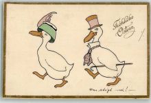 Enten vermenschlicht Ostern 1912 Prägedruck