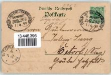 32423 W4950 Minden , Westf 1899 Lithographie Bahnpost Cöln Hannover Zug 202 1.4.99 Tracht