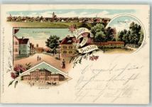 86807 W8938 Buchloe 1898 Lithographie Marktstraße Bahnhof Kellergarten