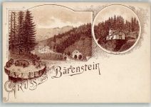 01773 O8242 Bärenstein , Osterzgeb Lithographie Vorläufer Gruss aus den Bärenstein Bären Burg
