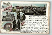 04651 O7232 Bad Lausick 1898 Lithographie Badehaus Kgl. Amtsgericht Hermannsbad Rathaus Post Markt