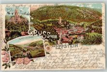65817 W6239 Eppstein , Taunus 1898 Lithographie Burgruine Eppstein