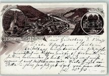 56130 W5427 Bad Ems 1891 Lithographie Vorläufer Druck 1880-1889 Ems von Bäderlei Malbergbahn Malberghotel