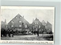 78166 W7710 Donaueschingen 1908 Foto AK Brandkatastrophe 5.-6. 08 1908 Marktplatz Gasthaus Denkmal