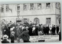 70771 W7022 Echterdingen Foto AK Abfahrt des Grafen Zeppelin