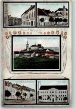 09623 O9202 Frauenstein 1907 - Freibergerstraße Untermarktseite Obere Marktseite Schule