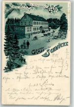 98559 O6054 Schmücke 1900 Lithographie Hotel