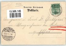 56477 W5439 Rennerod , Westerw 1901 Gebrauchsspuren Aspenhütte Kirche Gasthaus zur Post Posthorn