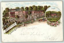 38350 W3330 Helmstedt 1897 Lithographie Hotel Waldfriede im Brunnenthale