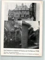 65510 W6270 Idstein Gebrauchsspuren Felssturz 14.02.1928 Gestütztes Rathaus Abgestürzte Felsen Foto AK