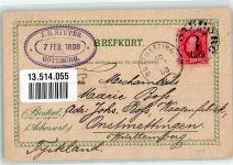 Göteborg 1898 Gebrauchsspuren Stora Hamnkanalen Kungsportsavenyen Gustaf II. Adolfs Staty Lithographie