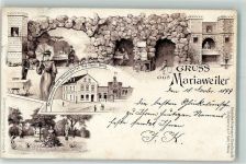 52349 W5160 Mariaweiler 1899 Lithographie Gasthaus zum Kaisergarten