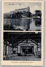 06198 O4114 Wettin Foto AK Burg Wettin Schützenhaus