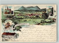 67130 Lutzelhouse Lützelhausen 1896 Lithographie Burg Nideck Hotel des deux Clefs