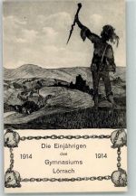 79539 W7850 Lörrach 1914 - Die Einjährigen des Gymnasiums Lörrach 1914 Studentika