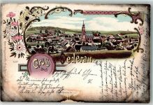 09569 O9388 Oederan 1900 Lithographie Stadtkirche