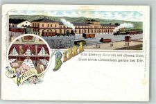 36179 W6440 Bebra 1903 Lithographie Bahnhof Bahnhofswirtschaft