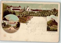 88364 W7962 Wolfegg , Allgäu Gebrauchsspuren Schloß-Straße Stammschloß Waldburg Lithographie