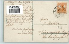 78554 W7209 Aldingen , Kr Tuttlingen 1917 Gebrauchsspuren Hauptstraßem Brunnen, Gasthaus , Eckknick AK