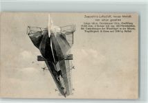 Luftschiff neues Modell von unten gesehen , Verlag Eduard Schwarz Nr. 505 AK Zeppelin 1910