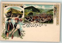 77709 W7620 Wolfach Lithographie Volkstrachten Bauernhaus
