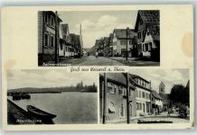 79367 W7831 Weisweil , Breisgau - Salmenstraße Rheinbrücke Kirche Oldtimer