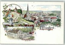 73728 W7300 Esslingen am Neckar - Burg Gasthaus Traube sign. K. Fuchs