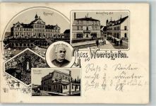 86825 W8939 Bad Wörishofen 1895 Lithographie Vorläufer Portrait Pfarrer Kneipp Lourdes-Grotte Kinderheim Geromiller's Bad Velag Ottmar Zieher-München