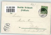 32423 W4950 Minden , Westf 1897 Lithographie Trachtenpaar Weserbrücke Kaiser Wilhelm Denkmal Kaiserl. Oberpostdirektion