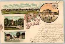 86807 W8938 Buchloe 1899 Lithographie Marktstraße Bahnhof Gasthaus Kellergarten