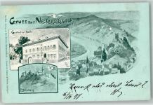 69239 W6918 Neckarsteinach 1898 Lithographie Gasthaus zur Harfe Dilsberg
