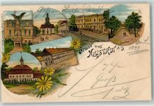 16845 O1900 Neustadt Dosse 1899 Lithographie Margeriten Spielberg Landgestüt Lindenau Bahnhof
