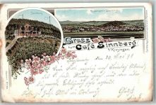 97688 W8730 Bad Kissingen 1898 Lithographie Cafe Sinnberg Kaffeestempel