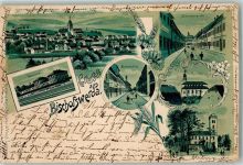 01877 O8500 Bischofswerda 1900 Lithographie Bahnhof Bahnhofstraße Kirche Bautzenerstraße Butterberg