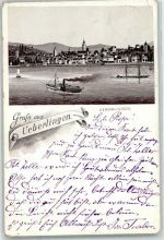 88662 W7770 Überlingen , Bodensee 1903 Gebrauchsspuren Vorläufer Bodensee Lithographie