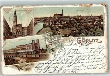 02826 O8900 Görlitz , Neiße 1899 Lithographie Bahnhof Untermarkt