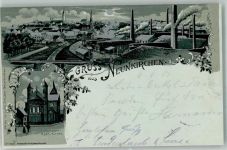 97980 W6990 Neunkirchen , Kr Bad Mergentheim 1901 Lithographie Kath. Kirche