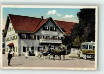 87452 W8966 Altusried Foto AK Gasthaus-Brauerei zur Post Kutsche