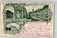 78183 W7713 Hüfingen 1902 - Schule Hauptstraße Knabenerziehungs-Anstalt Stadtwappen