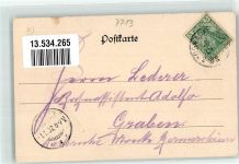 78183 W7713 Hüfingen 1902 - Schule Hauptstraße Knabenerziehungs-Anstalt Stadtwappen