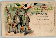 Benken SG IX. Gasterländisches Wettschießen Verlag Bruno Bürger u. Ottillie Nr. 1135 Schützenfest 1902 Lithographie / Künstlerkarte