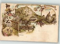 83075 W8201 Bad Feilnbach Lithographie Gasthaus von M. Kloo Das Wendelstein-Kirchlein Trachtenmädchen Edelweiss