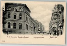 1090 Wien 9. Bezirk, Alsergrund Foto AK Straßenbahn Währingergürtel Gewerbe-Museum